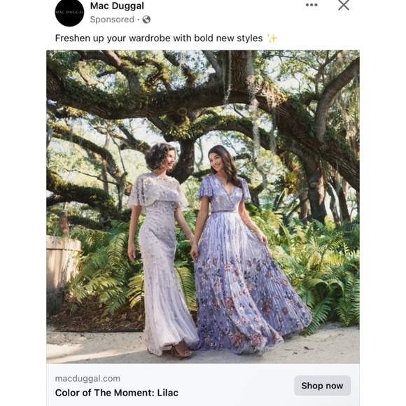 NWT $698 Mac‎ Duggal [ 10 ] Embellished Cape Sleeve Trumpet Gown in Lilac Purple - Picture 16 of 16